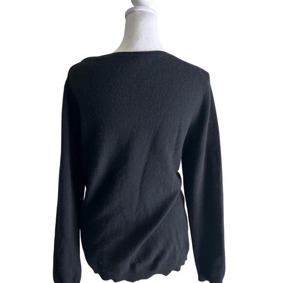 Charter Club Luxury Cashmere Vneck Sweater Black SZM Classic Old Money - Picture 2 of 9